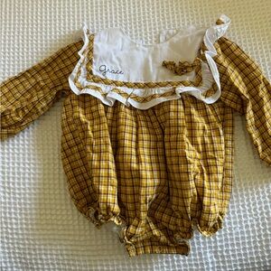 Personalized “Grace” plaid long sleeve bubble